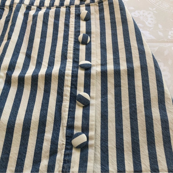 Forever 21 Women’s Size M Blue/White Stripes Mini Short Skirt Side Zip Casual - Picture 13 of 16